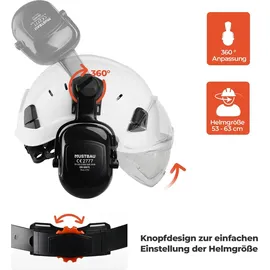mustbau Sicherheitshelm-Set, EN397 Schutzhelm mit Ohr- und Gesichtsschutz, verstellbares Kopfband von 53 bis 63 cm, strapazierfähiges ABS-Material