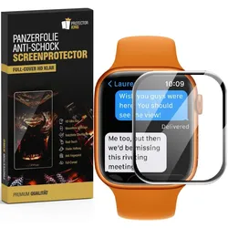 1x Panzerfolie für Apple Watch 7 41mm FULL CURVED Displayschutz Schutzfolie Schwarzer Rand HD KLAR