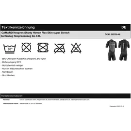 Camaro Neoprenanzug Shorty Schwarz 6XL