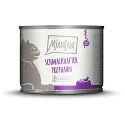 MJAMJAM Leckere Mahlzeit 200g Dose Katzennassfutter 6 x 200 Gramm schmackhafter Truthahn an leckeren Möhrchen