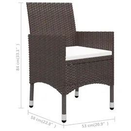 vidaXL Bistroset 3-tlg. Braun