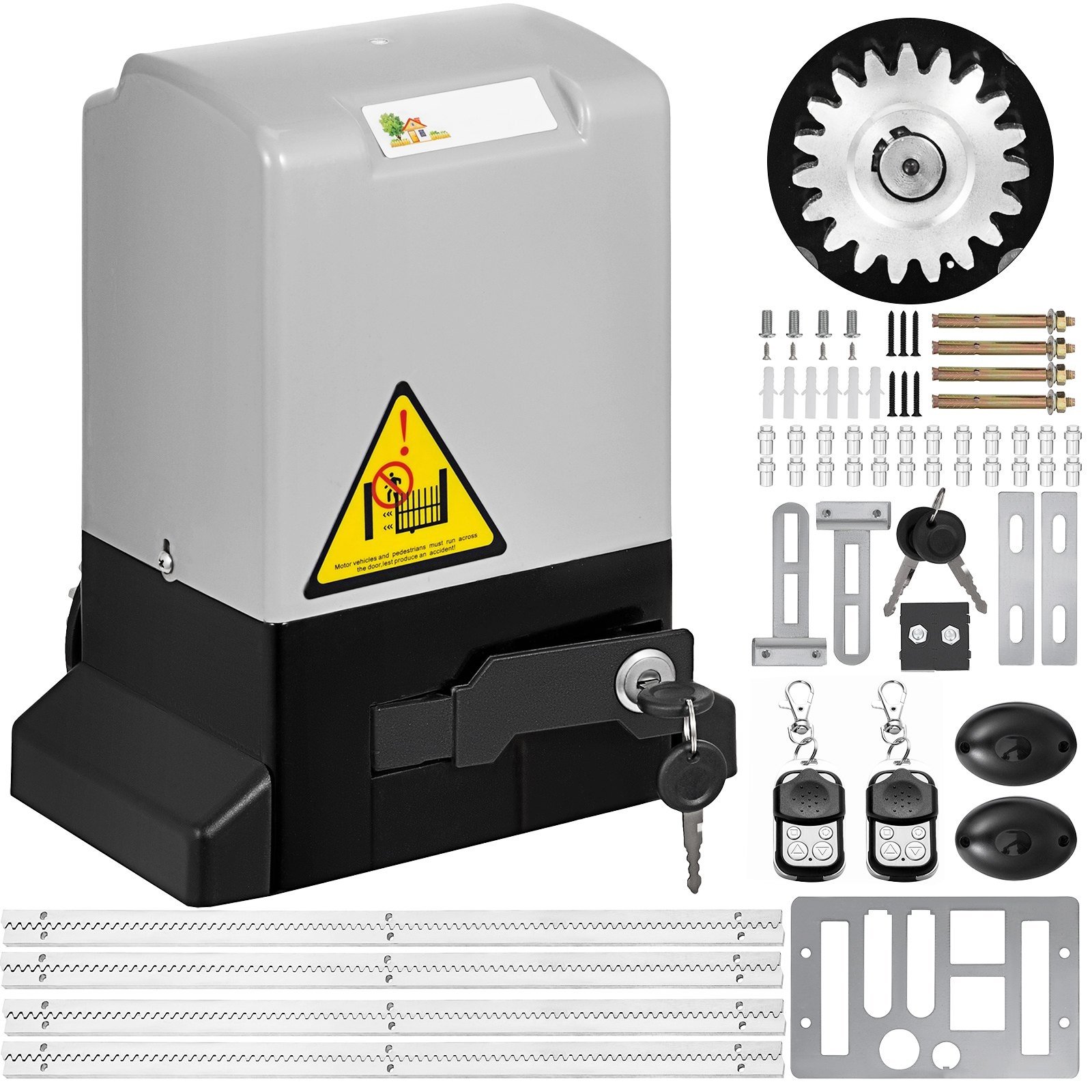 VEVOR Garagentoröffner Torantrieb Schiebetor 600 kg Torantrieb Schiebetor Set 12 m Elektrischer Schiebetorantrieb 13 m / min Schiebetorantrieb Set