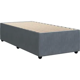 vidaXL Boxspringbett mit Matratze Dunkelgrau 90x200 cm Samt - Grau