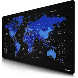 Titanwolf Gaming Mauspad XXXL Weltkarte Blau/Schwarz