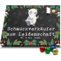 Mr. & Mrs. Panda Schoko Adventskalender Schmuckverkäufer Leidenschaft - Schwarz - Geschenk, Schmuckwarenhändler, Schokoladen Adventskalender, Er... - Schwarz