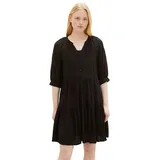 Tom Tailor Denim Kleid DOBBY BABYDOLL in Schwarz | Gr.: L