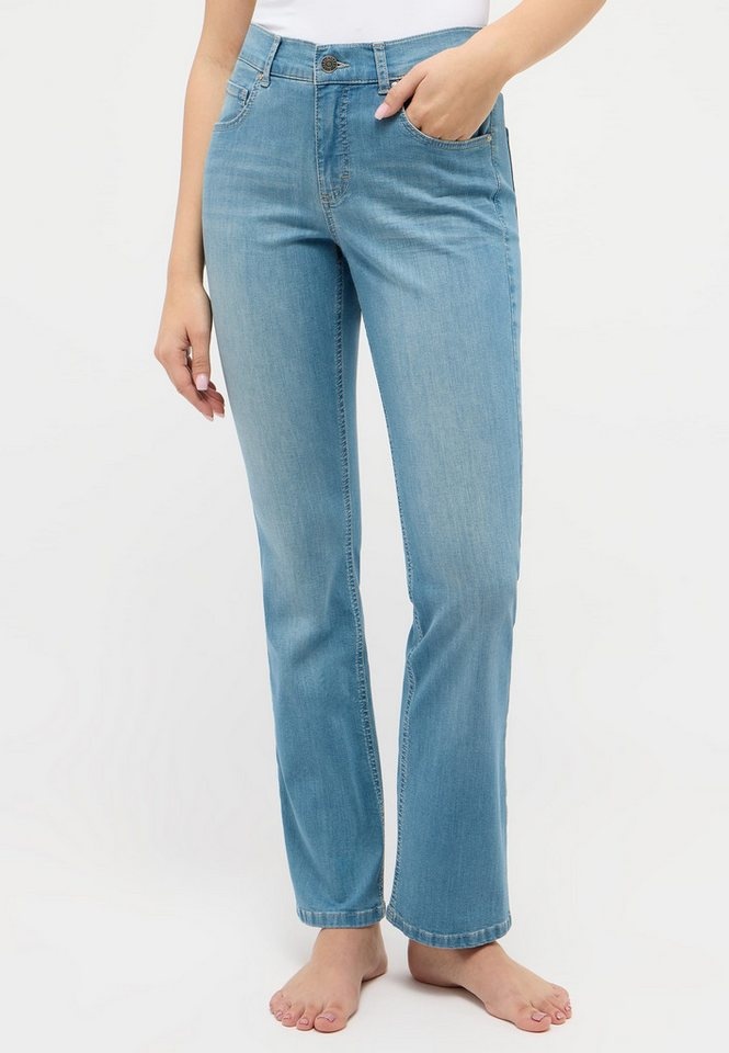 ANGELS Bootcut-Jeans Jeans Leni mit elastischem Denim blau