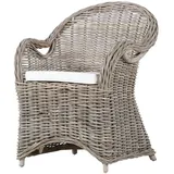Möbel Kraft Sessel Hiding Rattan 64 x 88 x 67 cm Grau mit Kissen