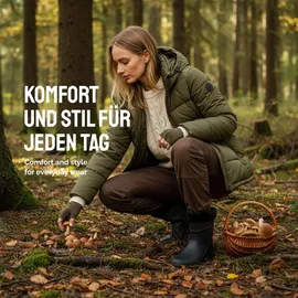 Ladeheid Thermo Eva Gummistiefel Damen gefüttert wasserdichte und federleichte Regenstiefel Damen LA-800-2017 (schwarz/schwarz, 36 Eu)