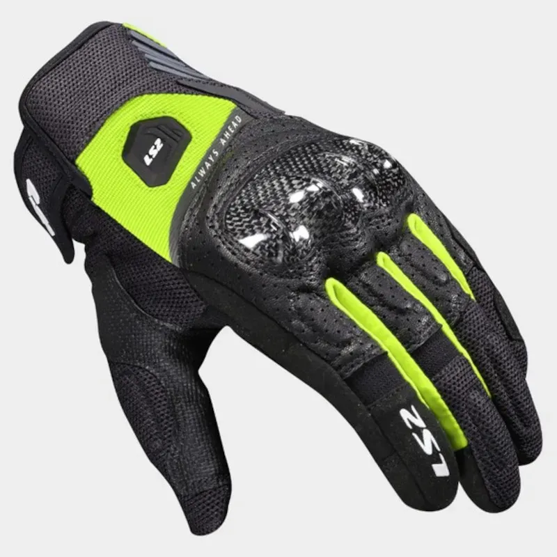 Ls2 Atom Herren Handschuh Schwarz/Neongelb L