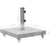 vidaXL Sonnenschirmständer Granit 22/25/30kg Schirmständer Ständer Mit 4 Rollen