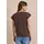 Cecil V-Shirt CECIL, Damen, Gr. M (40), braun (braun cacao), Web, 80% Baumwolle, 20% Polyester, gestreift, comfort fit normal, V-Ausschnitt, normaler Saum, Shirts, mit Cut-Out Detail