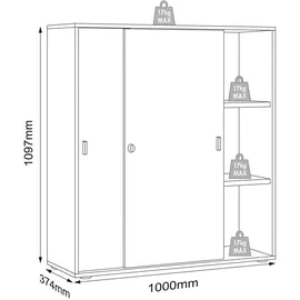 VCM Salia Aktenschrank 100 x 37,4 x 110 weiß