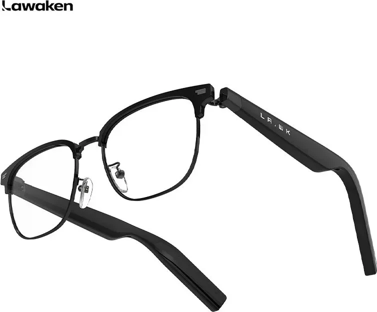 Lawaken AI Chat City Serif KI-Smart-Brille, 128 Sprachen, Echtzeit-Übersetzung, KI-Notiz für Besprechungszusammenfassung, KI-Agent: ChatGPT, Gemini, Claude, Wasserdicht, Leicht, lange Akkulaufzeit, Fassungen mit Sehstärke, Bluetooth 5.3, Freihändige Tragbarkeit, Open-Ear-Musik & Anrufe, für iOS & Android, Sicherer Sitz, für Arbeit & Pendeln