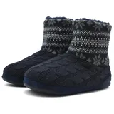 KuaiLu Herren Wolle Hausschuhe Stricken Künstliche Warme Indoor Stiefel rutschfest,Graue,48 EU (UK 14 US 15) - 48 EU