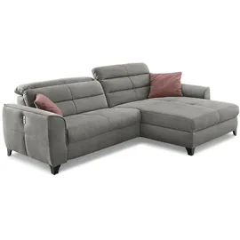 JOB Ecksofa Double-One Mikrofaser Grau Hellgrau