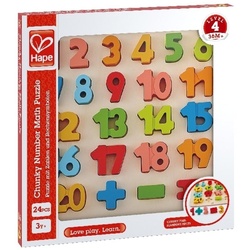 Toynamics Europe Puzzle Hape Puzzle mit Zahlen & Rechensymbolen (Kinderpuzzle), 29 Puzzleteile