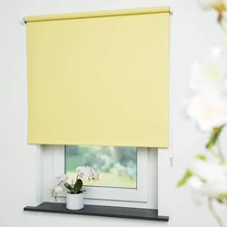 Seitenzugrollo LIEDECO "Uni" Gr. 3, gelb (gelb, bitte auswählen), B:232cm H:180cm, Kunststoff, Metall, Polyester, Rollos, Welle 36 mm stabiler Kettenzug