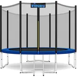 KIDUKU Gartentrampolin 244 x 427 cm inkl. Sicherheitsnetz, Leiter und Bodenanker