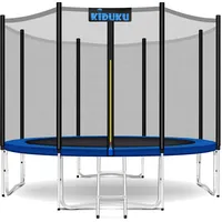 KIDUKU Gartentrampolin 244 x 427 cm inkl. Sicherheitsnetz, Leiter und Bodenanker