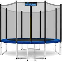 KIDUKU Gartentrampolin 244 x 427 cm inkl. Sicherheitsnetz, Leiter und Bodenanker
