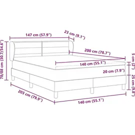 vidaXL Boxspringbett 140 x 200 cm Creme