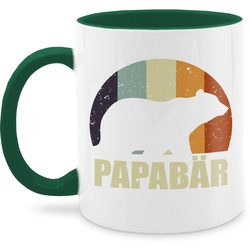 Shirtracer Tasse Papa Bär Papa Bear, Keramik, Geschenk Vatertag Kaffeetasse grün