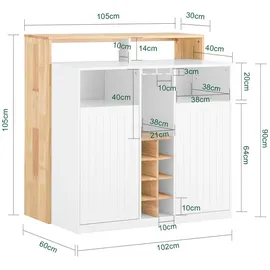 SoBuy Kücheninsel Küchenschrank Kommode Sideboard Buffet KNL07-WN