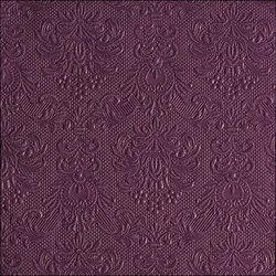 Ambiente 15 Servietten Papier 33x33cm 3-lagig - Einweg Papierservietten mit Ornamenten geprägt Hochzeit Dinner Gastronomie Party Hochzeitsservietten Aubergine