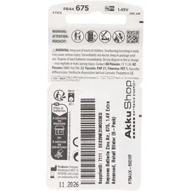 Rayovac Hörgerätebatterie 675 6 St.