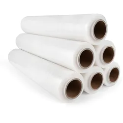Inoverse Stretchfolie Transparent Wickelfolie, 2.5kg, 6 Rollen, Für Möbel & Umzug, Palettenfolie, Handstretchfolie