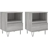 vidaXL Nachtschrank 2 Stk. 40 x 35 x 50 cm Grau