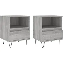 vidaXL Nachtschrank 2 Stk. 40 x 35 x 50 cm Grau
