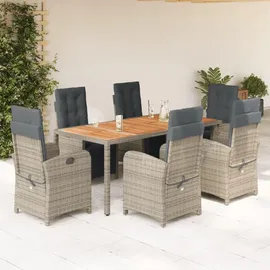 vidaXL Garten-Essgruppe 7-tlg. Grau