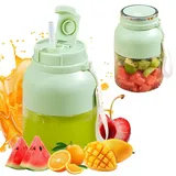 Tragbarer Mixer, 2025 Neu Smoothie Maker to Go, 1300ML BPA-Free Electric Citrus Juicer mit 10 Klingen 2 Becherdeckel Stroh Portabler Elektrischer Saftpresse Blender für Shakes Smoothies (1300ML)