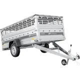Einachsanhänger 264x125 UNITRAILER FORCE 264 KIPP mit Gitterwänden, H-0-Rahmen und grauer Plane