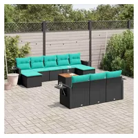 vidaXL Gartensofa-Set 11-tlg. Loungesofa schwarz