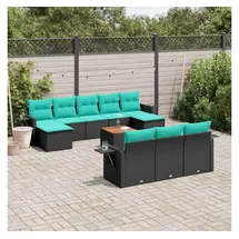 vidaXL Gartensofa-Set 11-tlg. Loungesofa schwarz