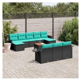 vidaXL Gartensofa-Set 11-tlg. Loungesofa schwarz