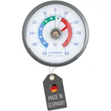 Lantelme Kühlschrankthermometer Selbstklebend Temperatur + - 50°C Analog | Thermometer Grau für Gefrierschrank Eisfach Kühltheke Kühlzelle Kühlfach Kühlschrank | Bimetall Analog (Grau)