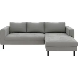 TRENDMANUFAKTUR Ecksofa TRENDMANUFAKTUR "Amazing II, wahlw. mit Schlaffunktion & Bettkasten, Fuß schwarz", schlamm, B:232cm H:81cm T:161cm, Sofas, Ecksofa, Recamiere beidseitig montierbar, L-Form,in Cord o. Struktur, B: 232 cm