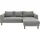 TRENDMANUFAKTUR Ecksofa TRENDMANUFAKTUR "Amazing II, wahlw. mit Schlaffunktion & Bettkasten, Fuß schwarz", schlamm, B:232cm H:81cm T:161cm, Sofas, Ecksofa, Recamiere beidseitig montierbar, L-Form,in Cord o. Struktur, B: 232 cm