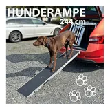 Petigi Hunderampe Hundetreppe Auto Kofferraum Treppen Rampe Einstiegshilfe für Hunde Klappbar Aluminium Auswahl Längen 244 cm