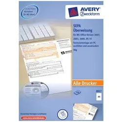AVERY Zweckform EU Standard Überweisung 2817 A4 quer mit Software 4004182028179 AVERY Zweckform