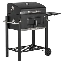 Outsunny Grillwagen Holzkohlegrill schwarz
