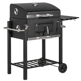 Outsunny Grillwagen Holzkohlegrill schwarz