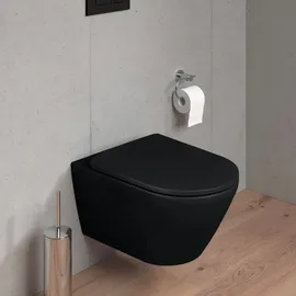 Duravit Plinero Wand-WC mit WC-Sitz Schwarz Matt