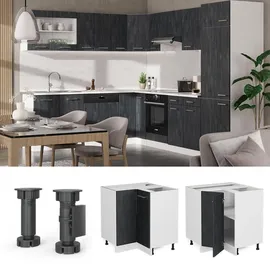 Vicco Eckunterschrank R-Line 75,6 x 46 x 81,6 cm Schwarz Weiß