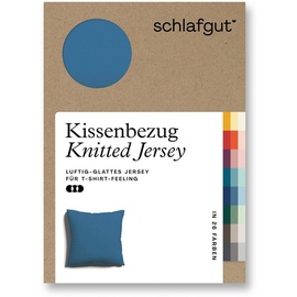 SCHLAFGUT Kissenbezug Knitted Jersey (BL 40x40 cm - blau