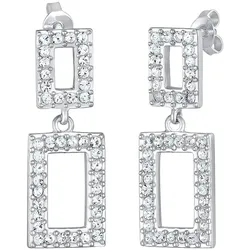 Elli PREMIUM Ohrhänger Kristalle Geometrische Form 925 Silber Ohrringe   Damen 